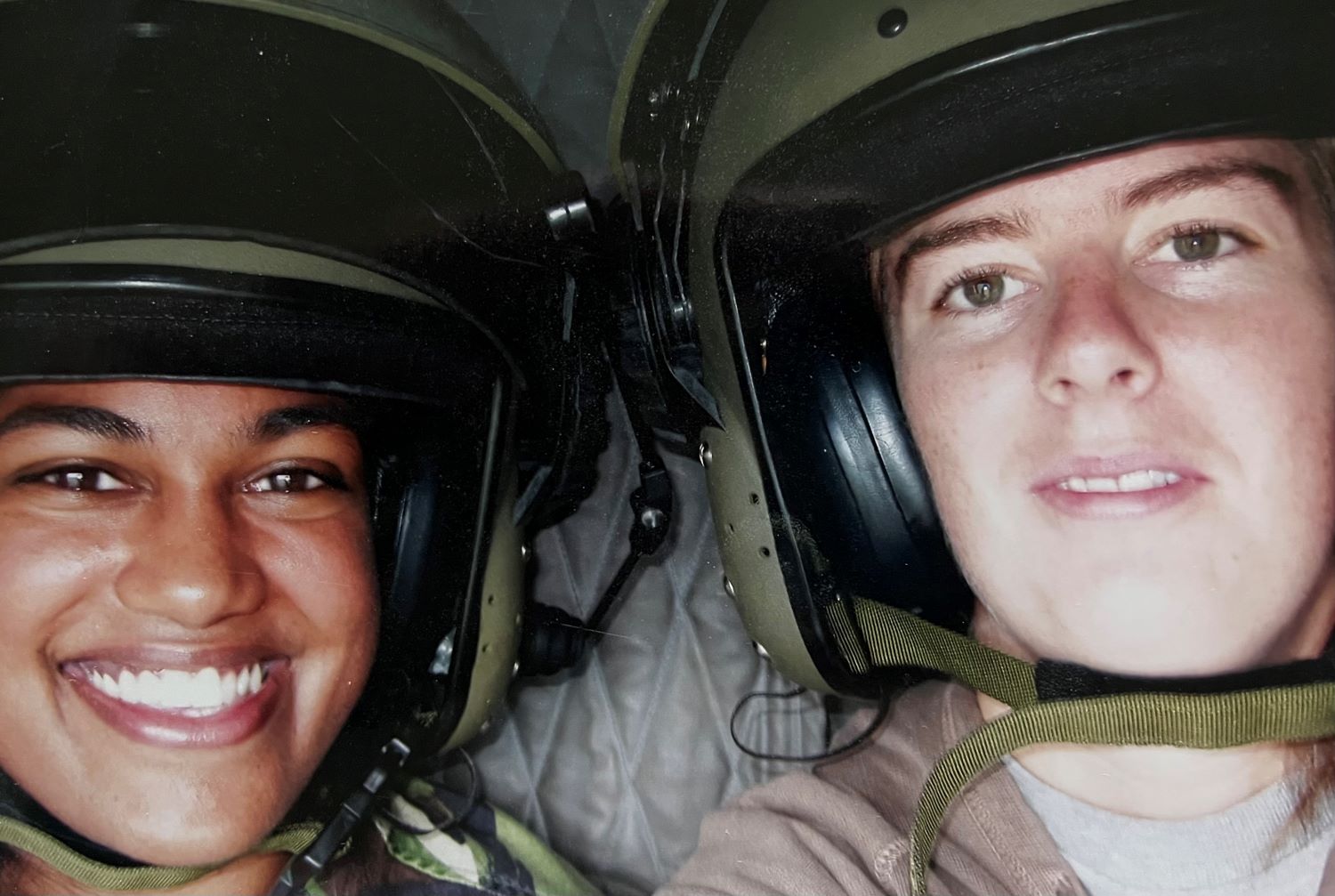 Van and Kathryn in helicopter